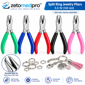 <b>Split</b> <b>Ring</b> Jewelry Pliers 5.5in Stainless Steel PVC Grip Silver Custom Grip Color <b>Ring</b> Opening Tool ZETOMEDPRO - Product Image 2