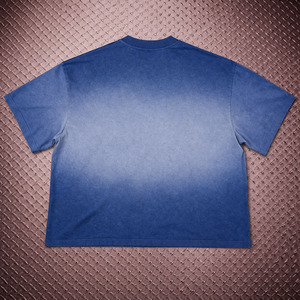 T-shirt court personnalisé 100 % coton flanelle 250 g/m² avec strass, délavé à l'acide, effet soleil, sérigraphie, épaules tombantes, coupe ample pour homme - Product Image 2