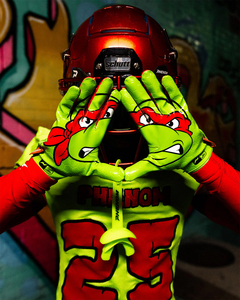 Gants de football américain en silicone pour jeunes Pro Teenage Mutant Ninja Turtles, personnalisés pour hommes, respirants, avec fermeture auto-agrippante, adhérents pour le sport - Product Image 3