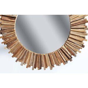 กระจกติดผนังลายไม้สัก 40 ซม. ดีไซน์ชายฝั่ง ขายส่ง - Product Image 4