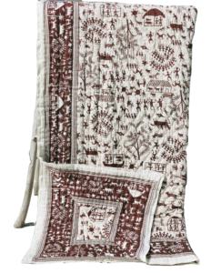 Premium hand block printed cotton quilt lightweight breathable washable and ideal for decor gifting or casual use. - Product Image 1