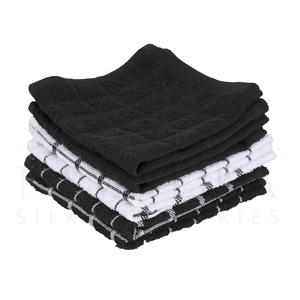 Cotton <b>Towel</b> Set Square Check ered Pattern Skin-Friendly Home Use Woven Pl ain Style <b>White</b> <b>Towels</b> - Product Image 4