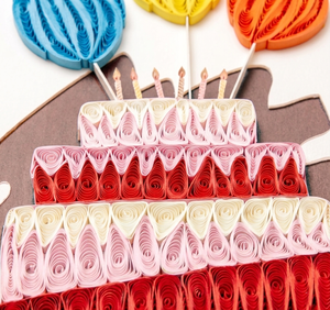 Wholesale Quilling Card Birthday Cake With <b>Balloons</b> Design Theme Birthday Handmade Greeting Card With Envelope Quilled Card Art - Product Image 2