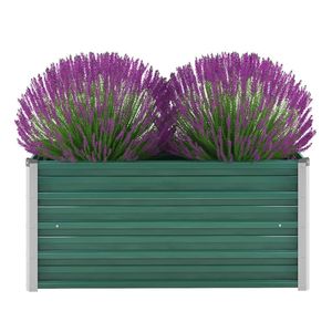 Jardinières et pots surélevés durables en acier galvanisé vert, 39,4 x 15,7 x 17,7 pouces - Product Image 1