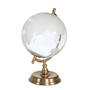 Globo Terráqueo Tradicional de Escritorio, de Cristal, Redondo, Decorativo, Giratorio, con Mapa del Mundo, para Decoración del Hogar u Oficina - Product Image 2