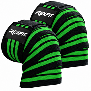 Vendas al por mayor de vendas de rodilla personalizadas con logo para levantamiento de pesas, gimnasios de powerlifting, entrenamiento de sentadillas y accesorios de fitness. - Product Image 4