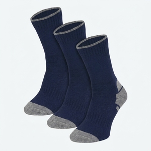 <b>Men's</b> Navy Blue Crew <b>Socks</b> Solid Color Knitted Cotton Spandex Breathable Daily Wear Autumn Season Regular Style - Product Image 1