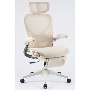 Sedia da Ufficio Ergonomica per Casa con Supporto Lombare, Poggiatesta, Braccioli Ribaltabili, Altezza Regolabile, Girevole e Basculante - Product Image 1