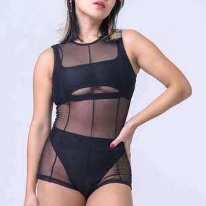 Traje de Baile Negro QHP 2023, Talla Única, para Pole Dance, Material Spandex, para Actuaciones en Escenario, Fiestas, Clubes Nocturnos, Baile Latino - Product Image 1