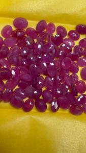 Lot de pierres précieuses en rubis africain naturel de 218,60 ct, pierres rouges ovales, pierres en vrac pour la fabrication de bijoux, certifiées GIA - Product Image 2