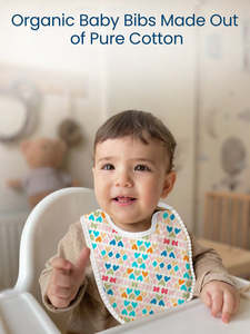 Juego de baberos de muselina suave para bebé, paquete de tres baberos absorbentes con estampado de animales del bosque y corazones coloridos para bebés y niños pequeños - Product Image 5