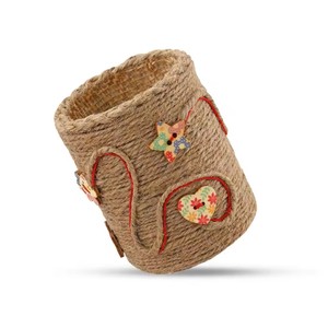 Jute Red <b>Small</b> Flower <b>Vase</b> Decorative Handmade Durable Eco-Friendly Tabletop <b>Vase</b> for Living Room Bedroom Office Modern Home - Product Image 5