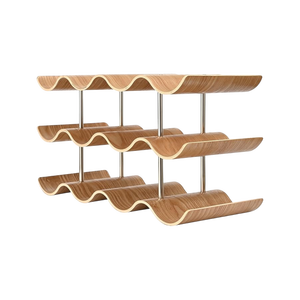 Modern 3 Tier Wave Wooden Wine Rack Stand Countertop Bottle Holder Display Storage <b>Shelf</b> <b>For</b> Home <b>Bar</b> Restaurant Wholesale - Product Image 1