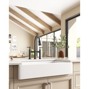 30 \ "L X 19 \" W Granja/Delantal Frente Fregadero de cocina de cerámica blanca - Product Image 4