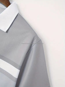 Camisas de golf con solapa de manga corta desgastada para hombre, polos de verano de corte regular elásticos ligeros de estilo informal, polos para hombre - Product Image 2