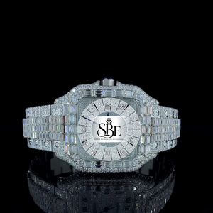 Premium Quality High End Rose Gold Mossinate Diamond Watch Iced Out Fashion Wristwatch for Men Available for Export Price - Product Image 1