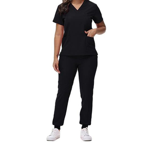 Ensemble de blouses médicales en denim de haute qualité, unisexe, pour médecin et infirmière, vêtements de travail, t-shirt à col en V, pantalon, deux pièces - Product Image 1