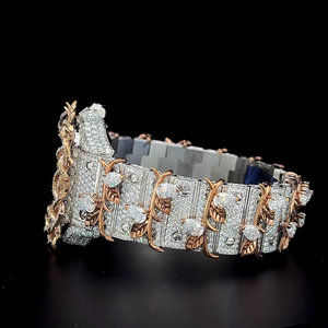 <b>Custom</b> Thorn style full buss down Pear stone on Link VVS moissanite Studded <b>Automatic</b> movement <b>Watch</b> Diamond tester approved - Product Image 4
