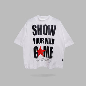 Camiseta Unisex Vintage de Cuello Redondo con Estampado Animal, de Algodón Transpirable, Corte Holgado, Hombros Caídos, Talla Grande, con Logotipo Personalizado - Product Image 2