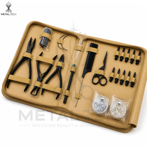 Hair Extension Installation <b>Tool</b> Kit With Pliers, Pulling Needle,Loop Threader, Tail Comb, Sectioning Clips,Scissors Micro Ring - Product Image 3