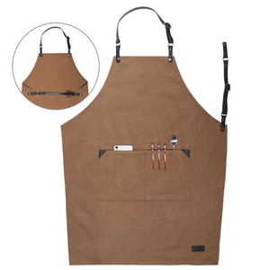PU Leather Bib <b>Apron</b> with Adjustable Waist and Multiple Pockets for Barbers and Pet Groomers Daily Workwear Classic Style - Product Image 6