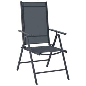 Juego de muebles de jardín de 5 piezas de aluminio negro y textileno - Product Image 4