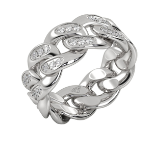 Bague de doigt pour homme en or blanc 18 carats plaqué or, avec diamants de laboratoire VVS, style hip-hop cubain, bijoux fins - Product Image 3