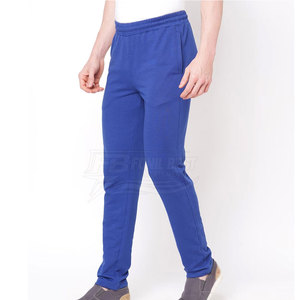 Men's Blue Cotton Sweatpants Elastic Waist Casual Side Pockets Lightweight Knitted Autumn Wear Eco-Friendly Quick Dry Breathable - Product Image 2