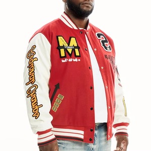 Premium <b>Leather</b> Sleeve Varsity <b>Jacket</b> Wholesale Custom College Letterman <b>Jacket</b> With Embroidered Patches - Product Image 5