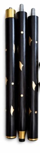 Handmade Black Wooden Walking Stick with Polished Brass Handle & Elegant Inlays - Product Image 3
