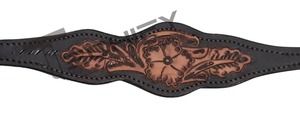 Western Horse One Ear Peint à la main Fleur Headstall Bride avec plastron Coloré Outillage et tissage en cuir brut - Product Image 2