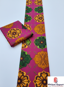 Tissu en coton imprimé africain de qualité export du Ghana, motif authentique pour la mode féminine, l'artisanat et les sacs - Product Image 2