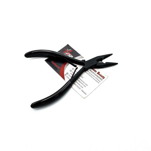 Pince à extensions capillaires noires en métal pour micro-perles, outil de pose et de retrait, pince à bec effilé en acier inoxydable avec logo personnalisé - Product Image 3