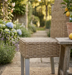 Modern Handmade Natural Rattan Wicker <b>Dining</b> <b>Chair</b> With Wood Legs Durable Eco Friendly Weaving Armless <b>Chair</b> For Home Restaurant - Product Image 4