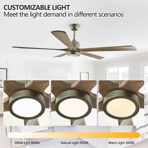 Ventilatore da Soffitto Moderno a LED da 60 Pollici con Luce, Motore DC Reversibile Silenzioso a 6 Velocità, Telecomando Incluso, Ideale per Cucina e Sala da Pranzo - Product Image 3