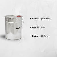 Seau cylindrique en fer blanc pour peinture et produits chimiques avec finition brillante et impression numérique - 292 mm