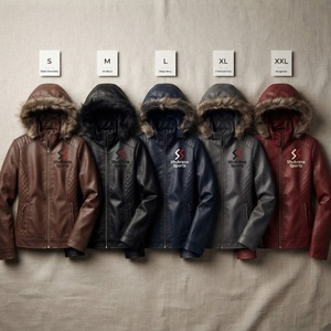 Chaqueta de Invierno 2027, Nueva Llegada, Tejida Gruesa con Forro Polar de 500g, Impermeable, Transpirable, Resistente al Viento, con Logotipo Personalizado, para Mujer, de Cuero PU, Tallas Grandes - Product Image 5
