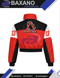 Delta | Sigma | Theta Sorority Women Embroidered <b>Crop</b> Racing <b>Jacket</b> Greek apparel Vintage Green & Yellow Varsity Bomber <b>Jacket</b> - Product Image 5