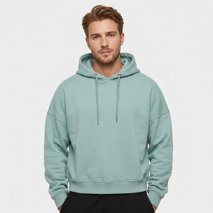 Sudadera con Capucha Unisex Extra Grande, Color Sólido, Felpa de Algodón, Informal, para Otoño, Corte Regular, Tejido de Punto - Product Image 6