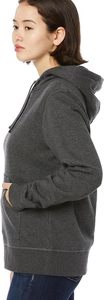 Sweat-shirt à capuche unisexe gris foncé, coupe classique, imprimé décontracté, couleur unie, poche, en molleton tricoté 100% coton, pour l'automne - Product Image 3