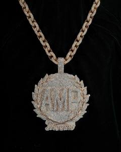 Colgante Circular de Moissanita Personalizable con Letra de Nombre o Logotipo con Diamantes, Collar con Certificado GIA, Cadena de Colgante Personalizada - Product Image 2