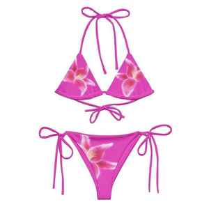 Women's Casual-Comfy High Waist Solid Color <b>Bikini</b> <b>Set</b> Removable Padded Triangle Bra Spandex Ribbed Knitted Fabric Deep V Neck - Product Image 6