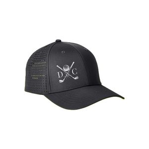 <b>Waterproof</b> Perforated 100% Polyester Light Weight Adjustable Laser Cut Golf Hats Gorras Snapback Custom 6 Panel Golf <b>Caps</b> - Product Image 4
