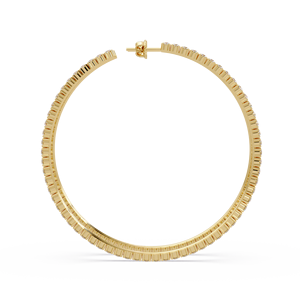 Luxury <b>Hoop</b> Wedding <b>Earrings</b> Sterling Silver Round Brilliant Cut Lab Grown Diamond <b>Large</b> Open <b>Hoop</b> <b>Earrings</b> Anniversary Gifts - Product Image 4
