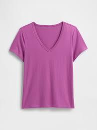 Camiseta básica informal con cuello en V para mujer, logotipo personalizado al por mayor, camiseta de algodón orgánico premium, lisa, de manga corta. - Product Image 4