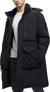 JAWERU, abrigos de invierno para hombre, chaquetas de invierno resistentes al agua, abrigos gruesos y cálidos, abrigos acolchados, chaqueta larga de plumón - Product Image 2