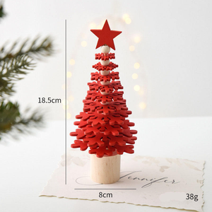 Nouveau mini sapin de Noël en bois avec étoile, petit ornement de Noël pour bureau, cadeau de Noël - Product Image 6