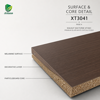 Panneau MDF mélaminé Jinbase Walnut Nocturne 18mm avec placage bois E0 1220x2440mm de première qualité pour mobilier d'hôtel et de bureau