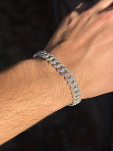 Bracelet pour homme en argent 925 avec moissanite, maillons cubains, coupe brillante ronde, plaqué rhodium, bracelet de luxe pour tous les jours - Product Image 4