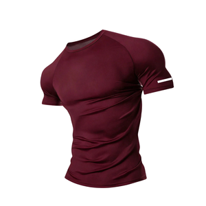 <b>Men</b> Raglan Sleeve Solid Sports T-<b>Shirt</b> Slim Fit Quick Dry <b>Stretch</b> Training Gym Running Workout Athletic Performance 200 Grams - Product Image 2
